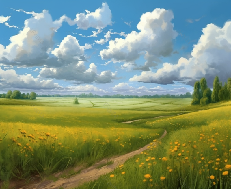 大自然天空下的田地手绘背景,插画/手绘图,插画/手绘图库,插画/手绘图下载,插画/手绘